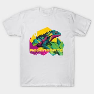 Motivated multicolor lizard T-Shirt